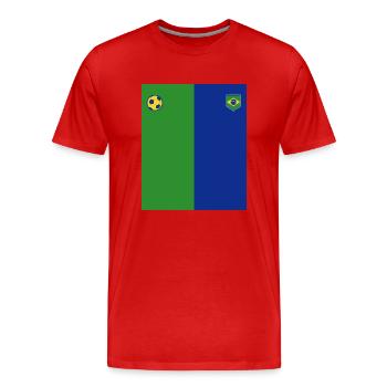 Brazil Brazil shirt Brazilian Rio de Janeirao - Men's Premium Organic T-Shirt - red - Front - Damien (186cm)