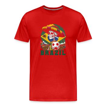 Brésil Brésil Maillot brésilien Rio de Janeiro - T-shirt bio Premium Homme - rouge - Devant - Damien (186cm)