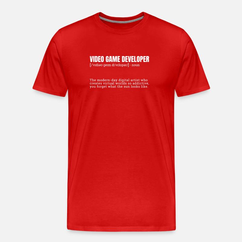 Video Game Developer Definition Stylish - Männer Premium Bio T-Shirt - Rot