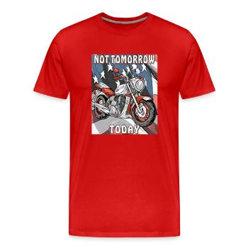 MOTORRAD N’EST PAS DEMAIN AUJOURD’HUI - T-shirt bio Premium Homme - rouge - Devant - Damien (186cm)