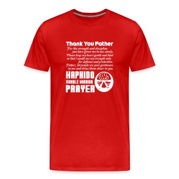 Hapkido Humble Warrior Prayer - Men's Premium Organic T-Shirt - red - Front - Damien (186cm)
