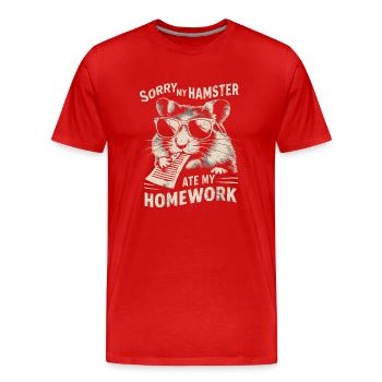Lustiger Spruch für Hamsterfans - Männer Premium Bio T-Shirt - Rot - Vorne - Damien (186cm)