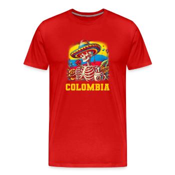 Kolumbien Colombia Medellin Urlaub Bogota Cali - Männer Premium Bio T-Shirt - Rot - Vorne - Damien (186cm)