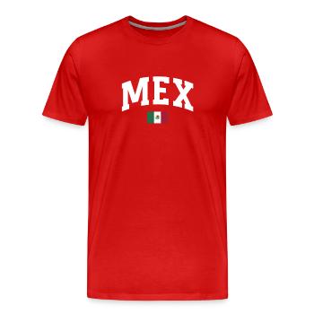 Mexico Mexico Mexican Gift Flag Football - Men's Premium Organic T-Shirt - red - Front - Damien (186cm)