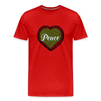 FRIEDE - Männer Premium Bio T-Shirt - Rot - Vorne - Damien (186cm)