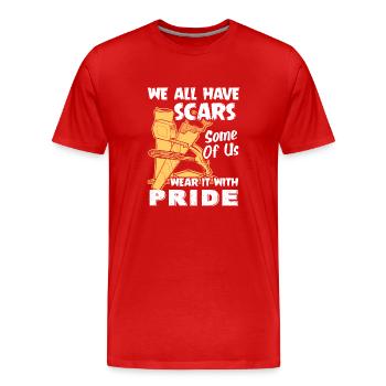Carpenter We All Have Scars - Men's Premium Organic T-Shirt - red - Front - Damien (186cm)