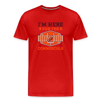 Je suis là pour les publicités Football - T-shirt bio Premium Homme - rouge - Devant - Damien (186cm)