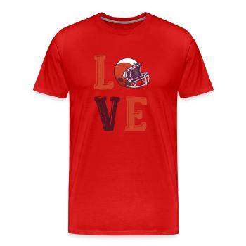 Fußballer Quarterback Liebe Fußball - Männer Premium Bio T-Shirt - Rot - Vorne - Damien (186cm)