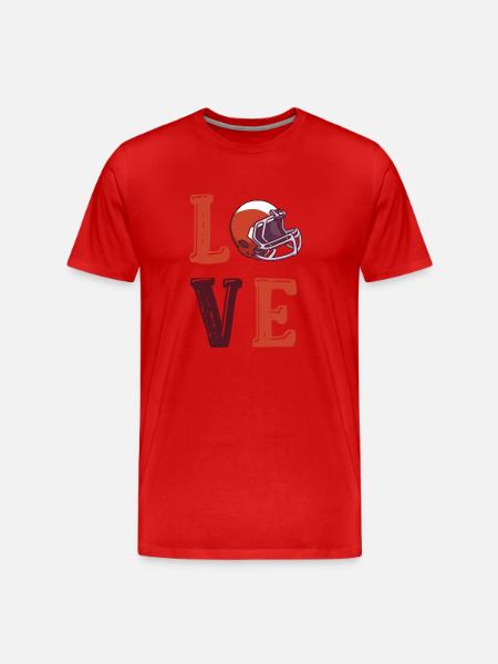 Fußballer Quarterback Liebe Fußball - Männer Premium Bio T-Shirt - Rot