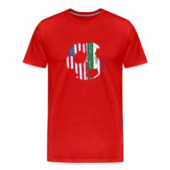 Mexico Mexico Mexican Gift Flag Football - Men's Premium Organic T-Shirt - red - Front - Damien (186cm)