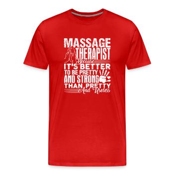 Massage Therapist Strong Massage Therapist - Men's Premium Organic T-Shirt - red - Front - Damien (186cm)
