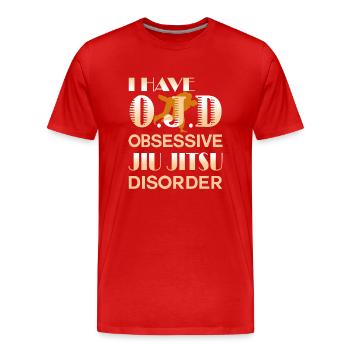 Obsessive Jiu Jitsu Disorder - Men's Premium Organic T-Shirt - red - Front - Damien (186cm)