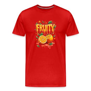 Fruchtig Orangen für einen Orangen Liebhaber - Männer Premium Bio T-Shirt - Rot - Vorne - Damien (186cm)