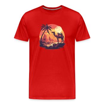 Camel Kamele Kamel - Männer Premium Bio T-Shirt - Rot - Vorne - Damien (186cm)