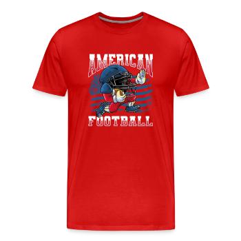 Fußballer Quarterback American Football - Männer Premium Bio T-Shirt - Rot - Vorne - Damien (186cm)
