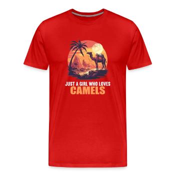 Camel Kamele Kamel - Männer Premium Bio T-Shirt - Rot - Vorne - Damien (186cm)