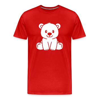 ours polaire - T-shirt bio Premium Homme - rouge - Devant - Damien (186cm)