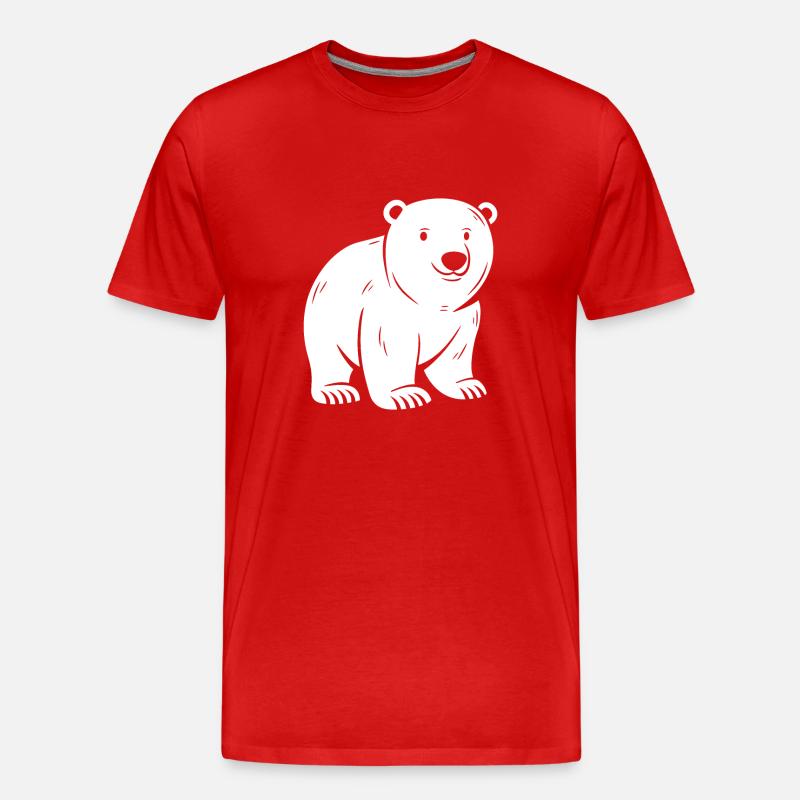 Eisbär - Männer Premium Bio T-Shirt - Rot