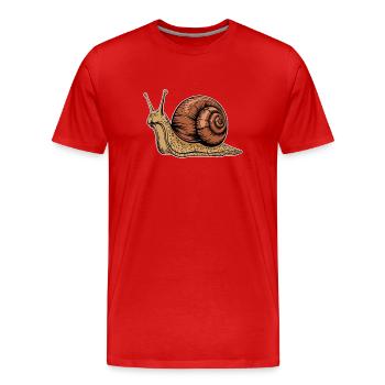 snail animal graphic illustration - Männer Premium Bio T-Shirt - Rot - Vorne - Damien (186cm)