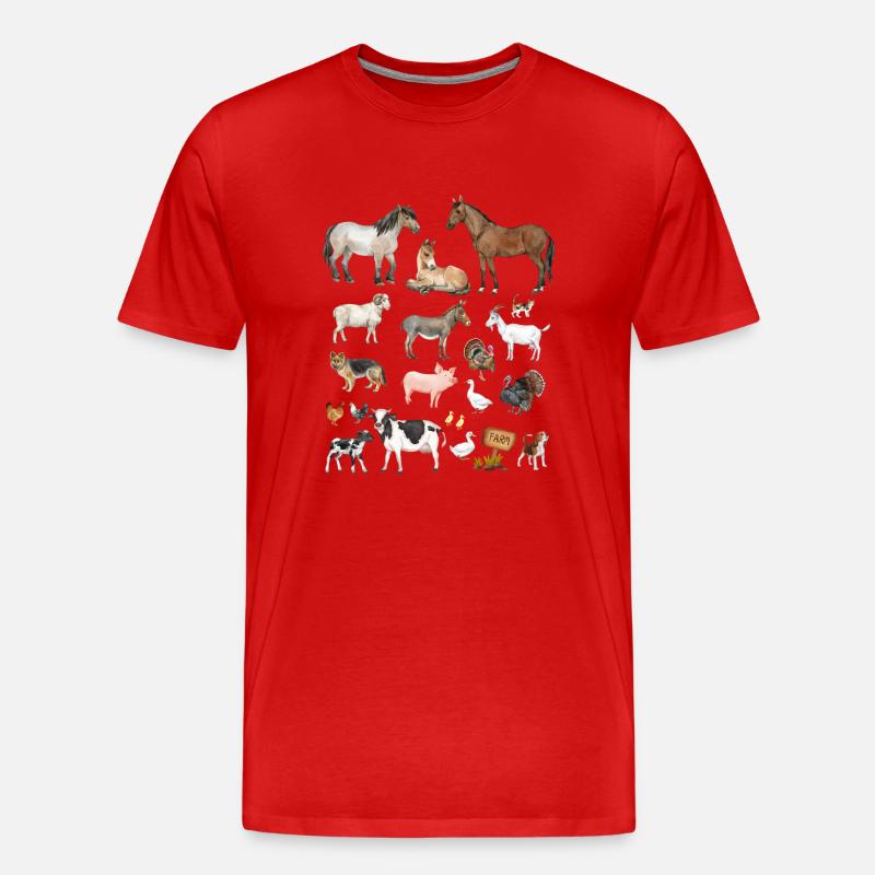 Nutztiere - Männer Premium Bio T-Shirt - Rot