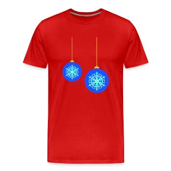 Boules de Noël - T-shirt bio Premium Homme - rouge - Devant - Damien (186cm)