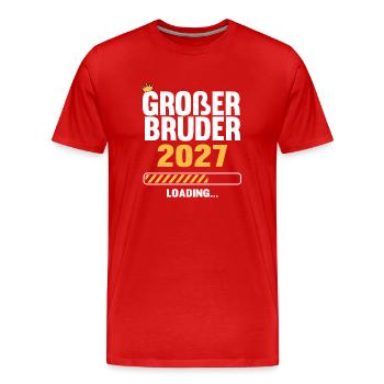 Großer Bruder 2027 Loading - Männer Premium Bio T-Shirt - Rot - Vorne - Damien (186cm)