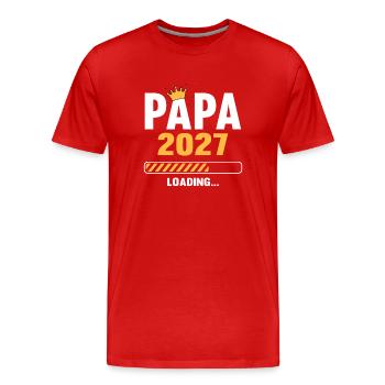 Papa 2027 Loading - Men's Premium Organic T-Shirt - red - Front - Damien (186cm)
