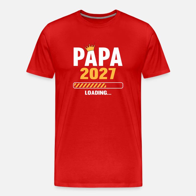 Papa 2027 Loading - Männer Premium Bio T-Shirt - Rot