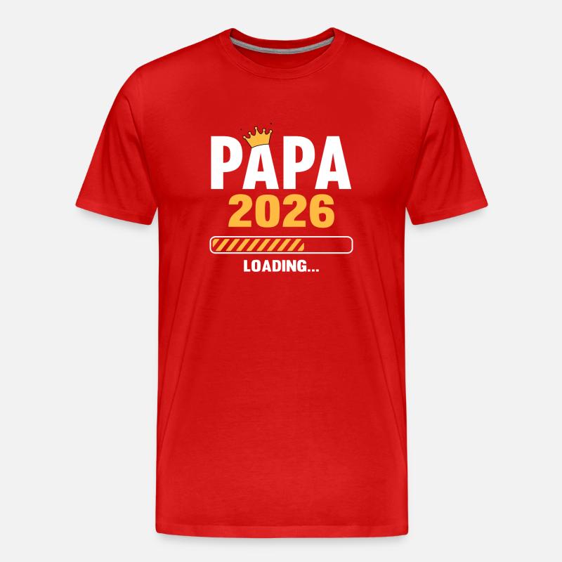Papa 2026 Loading - Männer Premium Bio T-Shirt - Rot