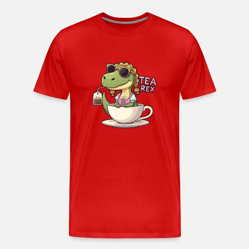 Tea Rex Trachtenshirt Dirndl T-Rex - Männer Premium Bio T-Shirt - Rot