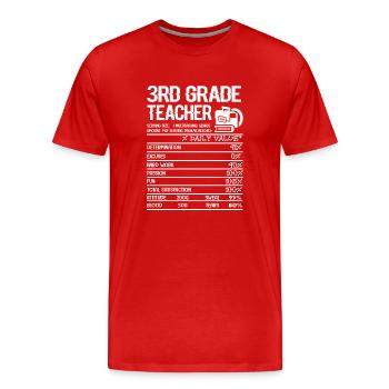 3rd Grade Teacher 3rd Grade Teacher Facts - Men's Premium Organic T-Shirt - red - Front - Damien (186cm)