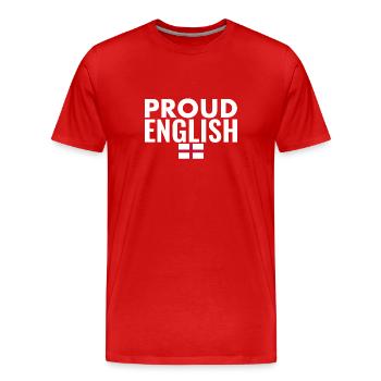 Fier drapeau anglais anglais Angleterre - T-shirt bio Premium Homme - rouge - Devant - Damien (186cm)