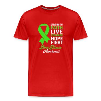 Liver disease - Men's Premium Organic T-Shirt - red - Front - Damien (186cm)