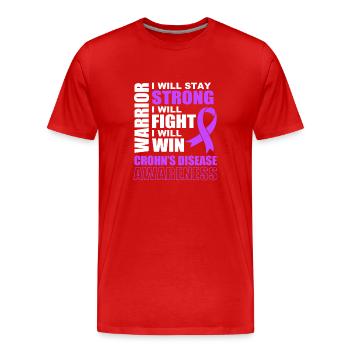 Maladie de Crohn - T-shirt bio Premium Homme - rouge - Devant - Damien (186cm)