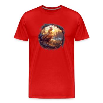 Coq Coqs Coq - T-shirt bio Premium Homme - rouge - Devant - Damien (186cm)