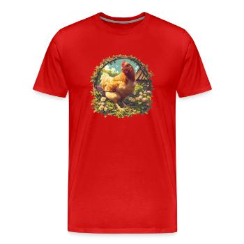 Coq Coqs Coq - T-shirt bio Premium Homme - rouge - Devant - Damien (186cm)