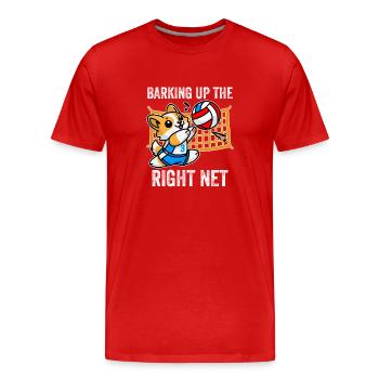 Aboyer sur le bon filet Humour drôle de chien corgi - T-shirt bio Premium Homme - rouge - Devant - Damien (186cm)