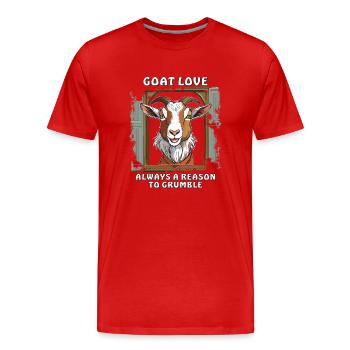 L’AMOUR DES CHÈVRES EST TOUJOURS UNE RAISON DE RÂLER - T-shirt bio Premium Homme - rouge - Devant - Damien (186cm)