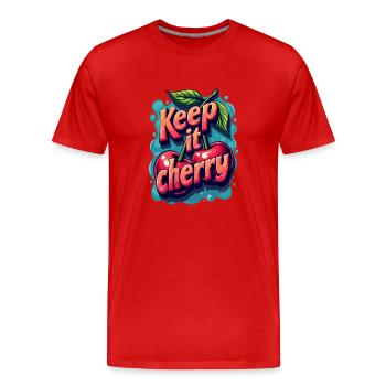 Keep It Cherry Kirschen für einen Kirschen Fans - Männer Premium Bio T-Shirt - Rot - Vorne - Damien (186cm)