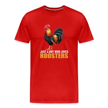Coq Coqs Coq - T-shirt bio Premium Homme - rouge - Devant - Damien (186cm)