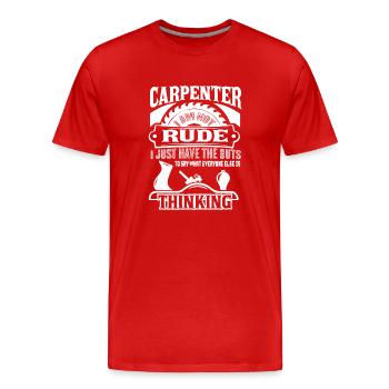 Carpenter I am Not Rude - Men's Premium Organic T-Shirt - red - Front - Damien (186cm)