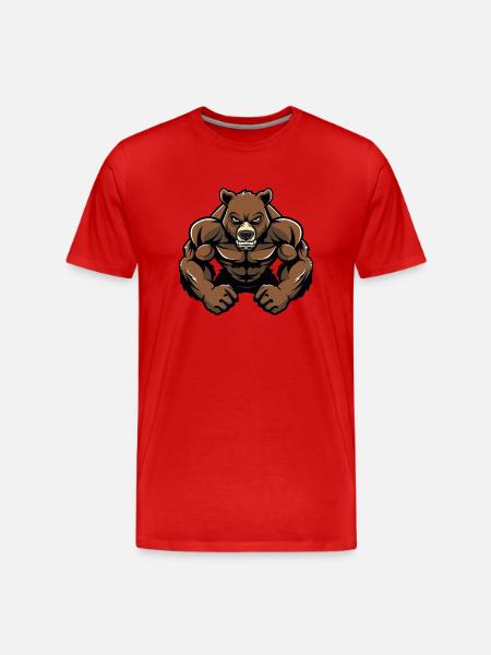 Bär Comic - Männer Premium Bio T-Shirt - Rot