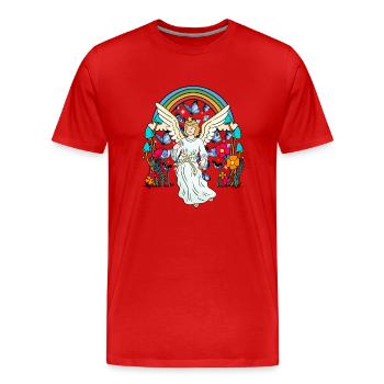 Arc en ciel Ange gardien Ange Papillons Fleur - T-shirt bio Premium Homme - rouge - Devant - Damien (186cm)