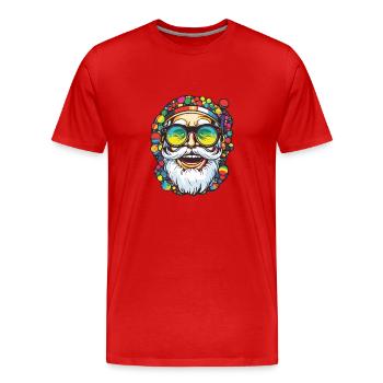 Père Noël Noël coloré Père Noël - T-shirt bio Premium Homme - rouge - Devant - Damien (186cm)
