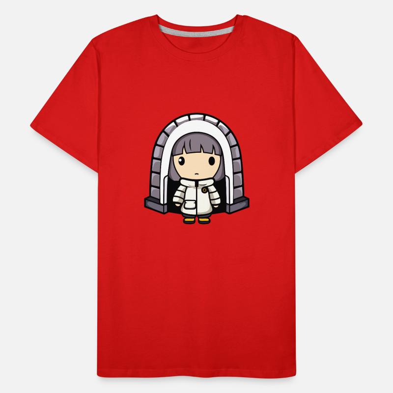 Winter Eskimo Igloo Comic Men's Premium Organic T-Shirt