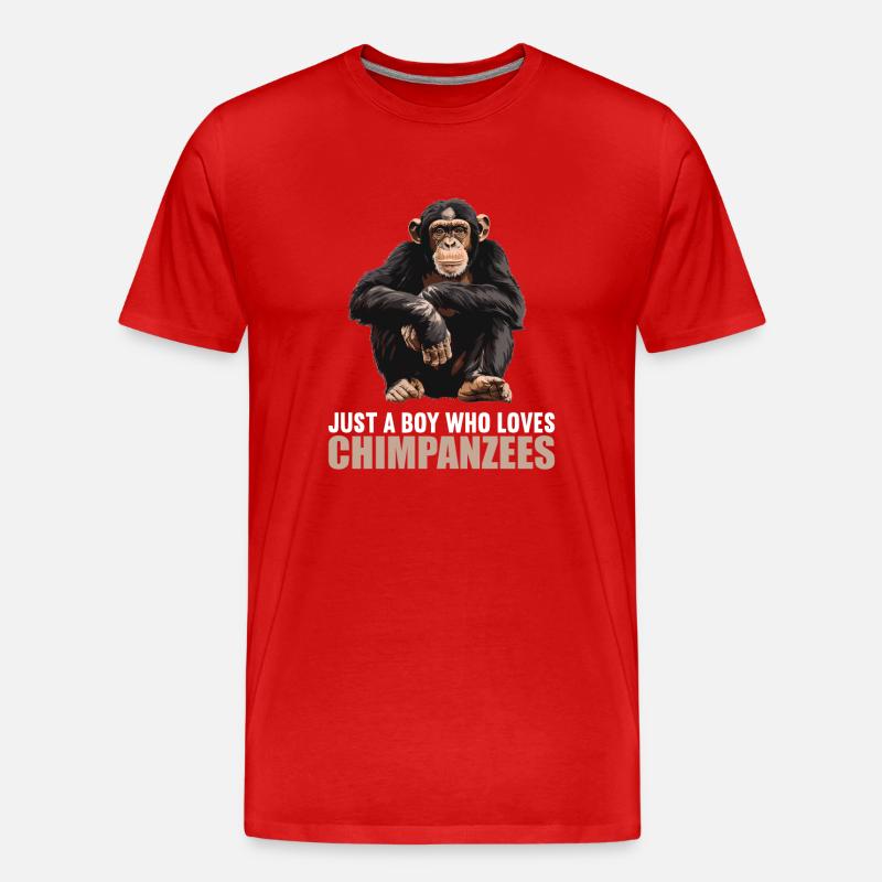 Chimpanzee Schimpansen Schimpanse - Männer Premium Bio T-Shirt - Rot