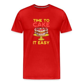 Patissier Time To Cake It Easy Backen - Männer Premium Bio T-Shirt - Rot - Vorne - Damien (186cm)