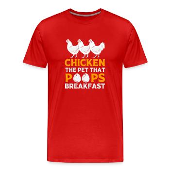 Poulet Volaille - T-shirt bio Premium Homme - rouge - Devant - Damien (186cm)