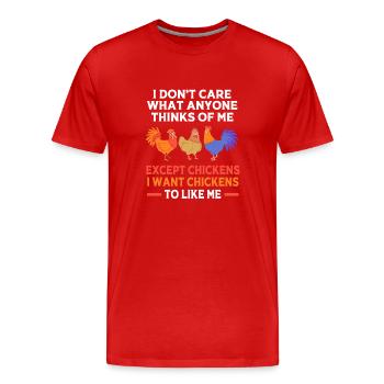 Poulet Volaille - T-shirt bio Premium Homme - rouge - Devant - Damien (186cm)
