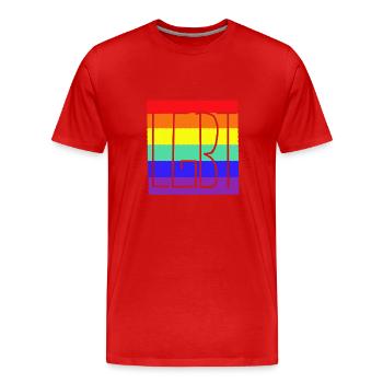 LGBT Regenbogenfahne Gay Pride - Männer Premium Bio T-Shirt - Rot - Vorne - Damien (186cm)